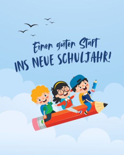 Blau Bunt Illustrativ Spaß Kreativ Handlettering Schule Schulstart Instagram Post